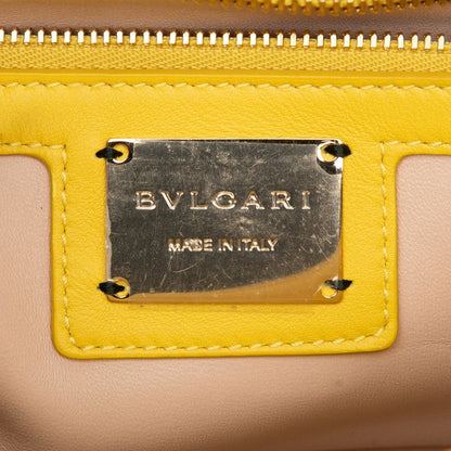 Bvlgari Serpenti Cabochon Chain Shoulder Bag Yellow Leather Women's Bvlgari