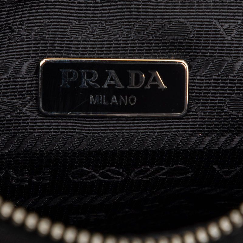 Prada Triangle Logo Plate Re-Edition 2005 Handbag One Shoulder Bag Black Nylon