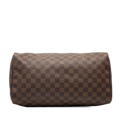 Louis Vuitton Damier Speedy 35 Handbag Boston Bag N41523 Brown PVC Leather