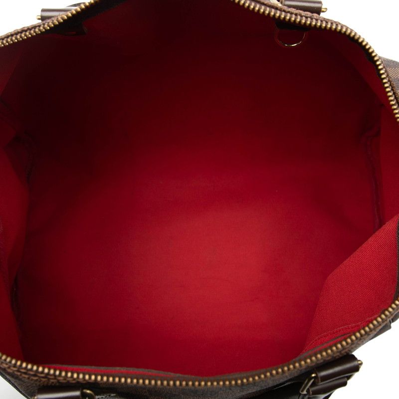 Louis Vuitton Damier Speedy 35 Handbag Boston Bag N41523 Brown PVC Leather