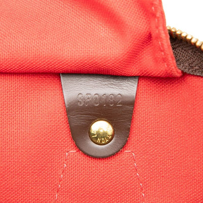 Louis Vuitton Damier Speedy 35 Handbag Boston Bag N41523 Brown PVC Leather