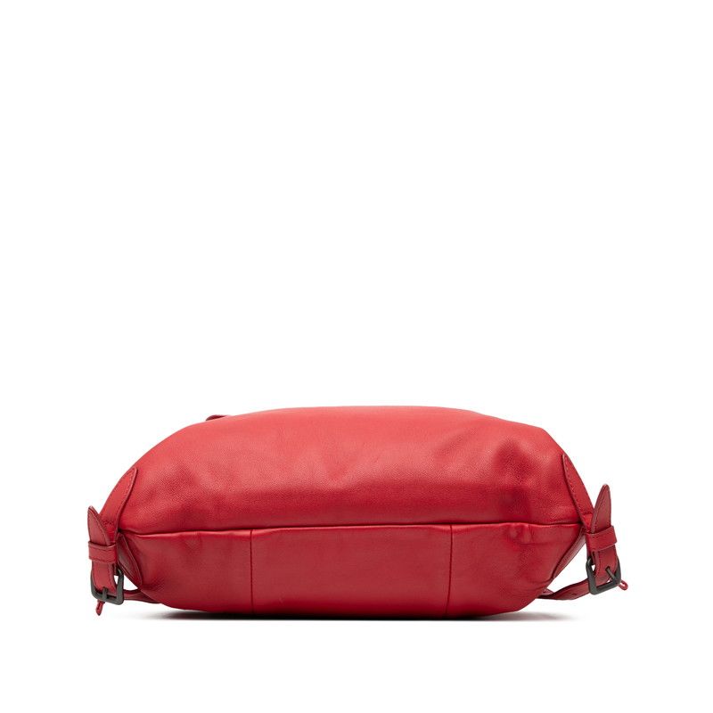 Bottega Veneta Intrecciato Rucksack Backpack Red Leather Women's Bottega Veneta