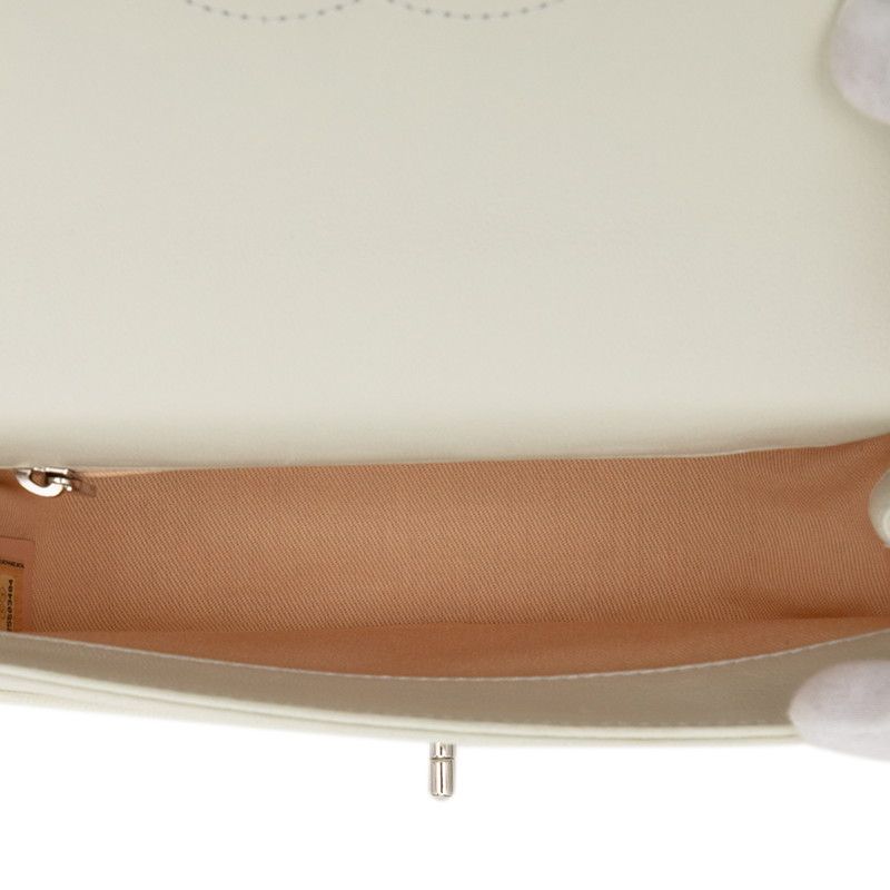 Chanel Matelasse Cocomark Crossbody Chain Shoulder Bag White Leather Women's