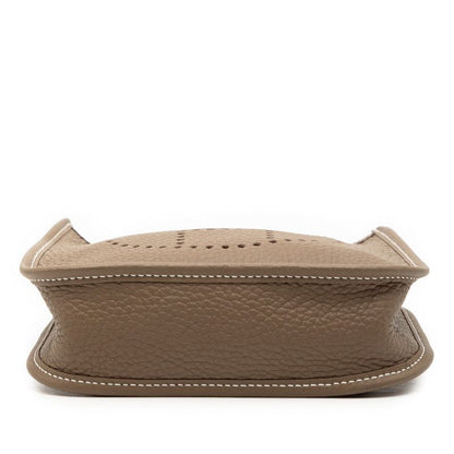 Hermes Evelyn TPM Crossbody Shoulder Bag Etoupe Greige Silver Hardware Taurillon