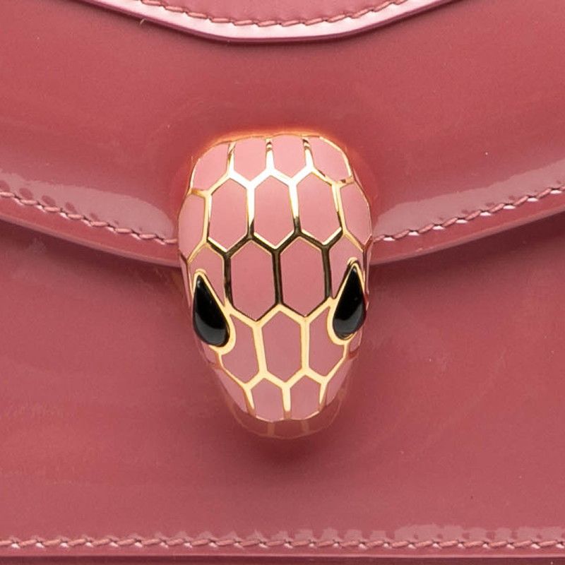 Bvlgari Serpenti Faever Handbag Chain Shoulder Bag Pink Enamel Ladies Bvlgari