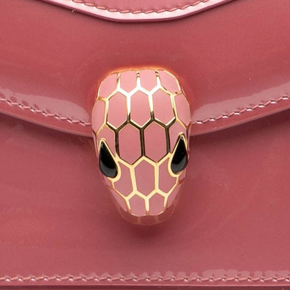 Bvlgari Serpenti Faever Handbag Chain Shoulder Bag Pink Enamel Ladies Bvlgari