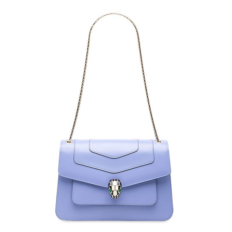 Bvlgari Serpenti Forever Chain Shoulder Bag Purple Leather Women's Bvlgari