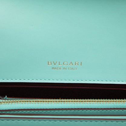 Bvlgari Serpenti Forever Crossbody Chain Shoulder Bag Light Blue Leather