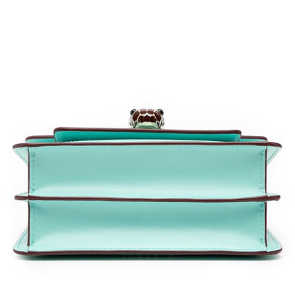 Bvlgari Serpenti Forever Crossbody Chain Shoulder Bag Light Blue Leather