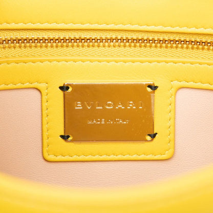Bvlgari Serpenti Cabochon Chain Shoulder Bag Yellow Leather Women's Bvlgari