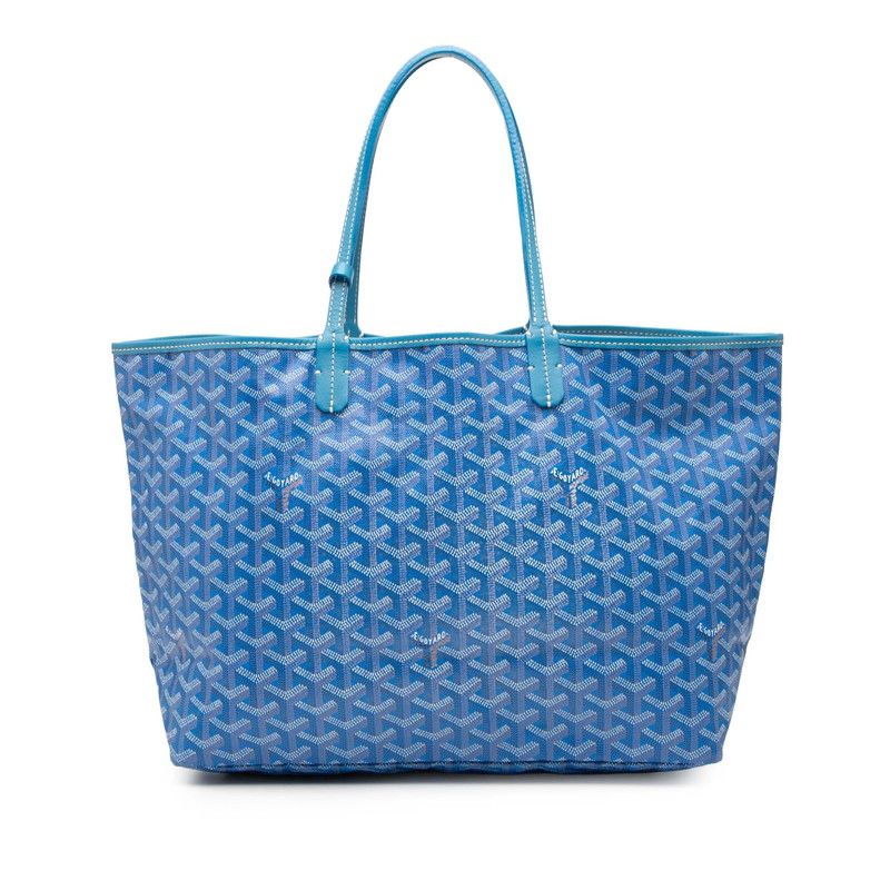 Goyard Saint Louis PM Tote Bag Shoulder Bag Blue PVC Leather Women's Goyard