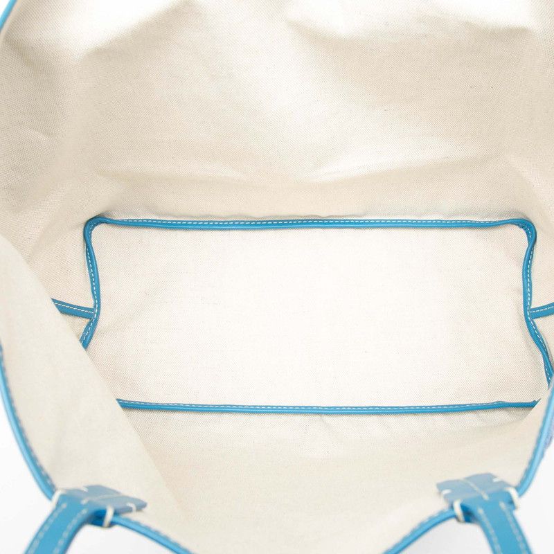 Goyard Saint Louis PM Tote Bag Shoulder Bag Blue PVC Leather Women's Goyard