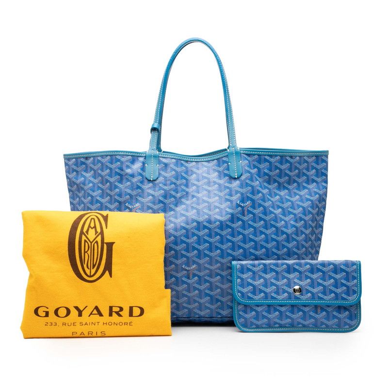 Goyard Saint Louis PM Tote Bag Shoulder Bag Blue PVC Leather Women's Goyard