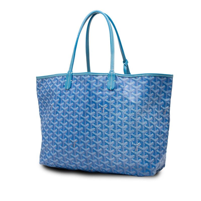 Goyard Saint Louis PM Tote Bag Shoulder Bag Blue PVC Leather Women's Goyard