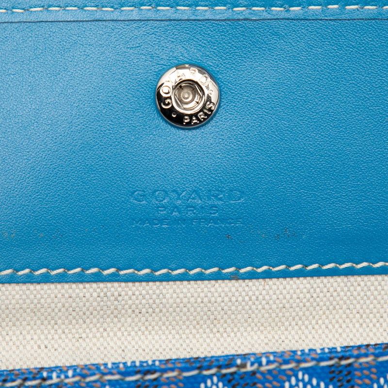 Goyard Saint Louis PM Tote Bag Shoulder Bag Blue PVC Leather Women's Goyard