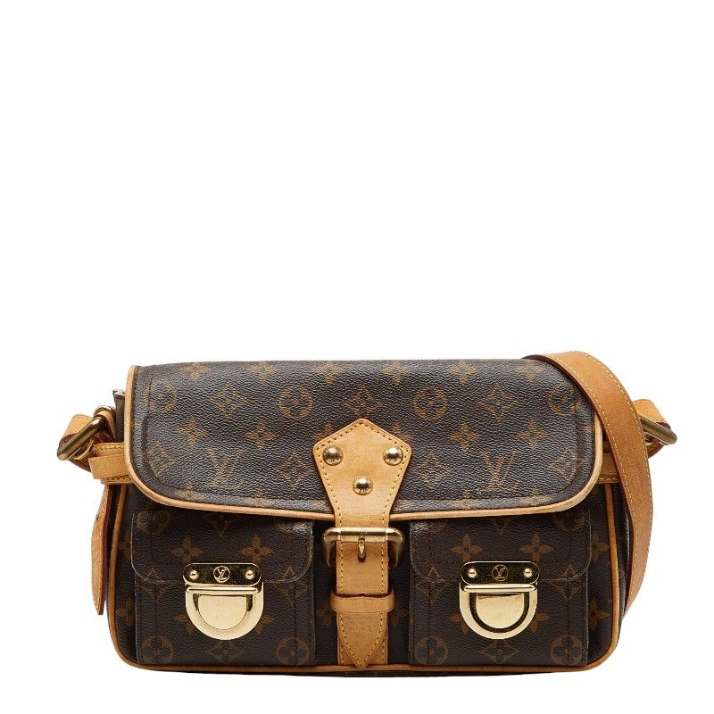 Louis Vuitton Monogram Hudson PM Crossbody Shoulder Bag M40027 Brown PVC