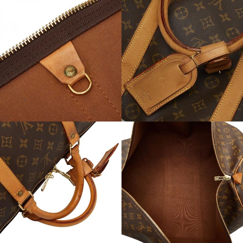 Louis Vuitton Monogram Keepall 60 Boston Bag Travel Bag M41422 Brown PVC