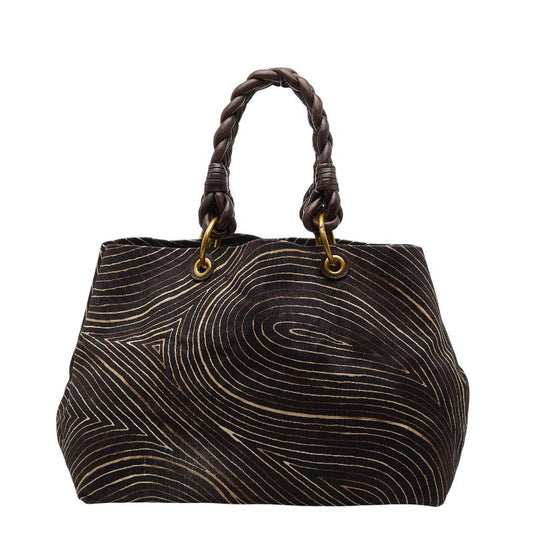 Bottega Veneta Intrecciato Tote Bag Handbag 190252 Brown Canvas Leather Women's