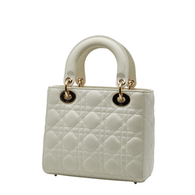 Dior My Lady Dior Cannage Handbag Shoulder Bag 2way White Leather Ladies Dior