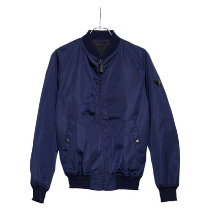 Prada Triangle Logo Plate Ma-1 Bomber Jacket Size: 44 Navy Polyamide Men's Prada