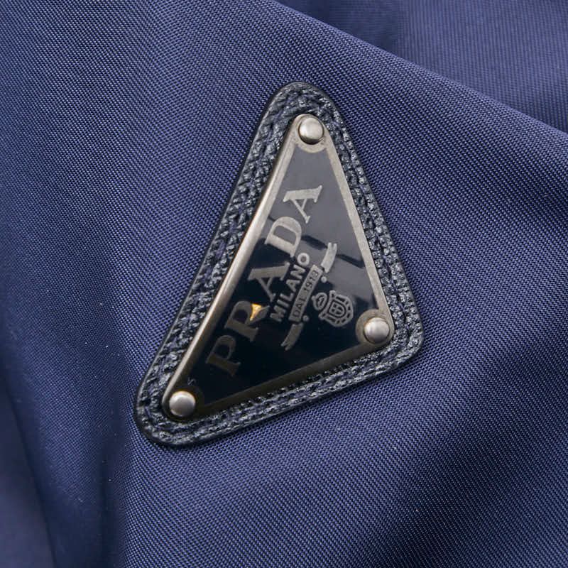 Prada Triangle Logo Plate Ma-1 Bomber Jacket Size: 44 Navy Polyamide Men's Prada