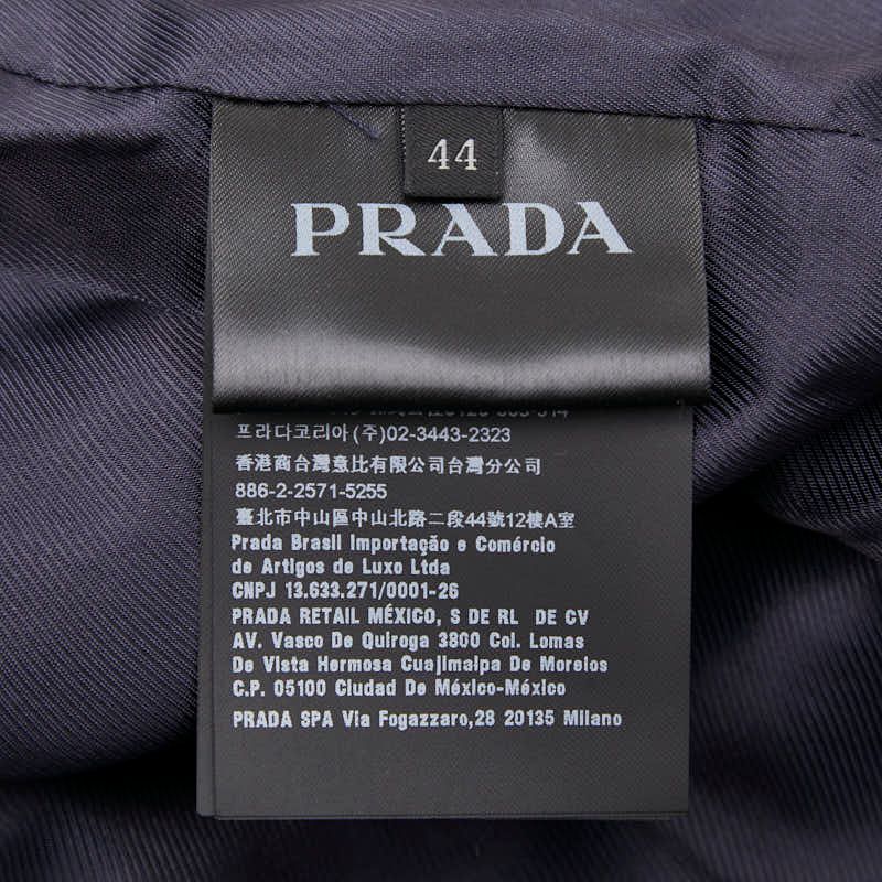 Prada Triangle Logo Plate Ma-1 Bomber Jacket Size: 44 Navy Polyamide Men's Prada