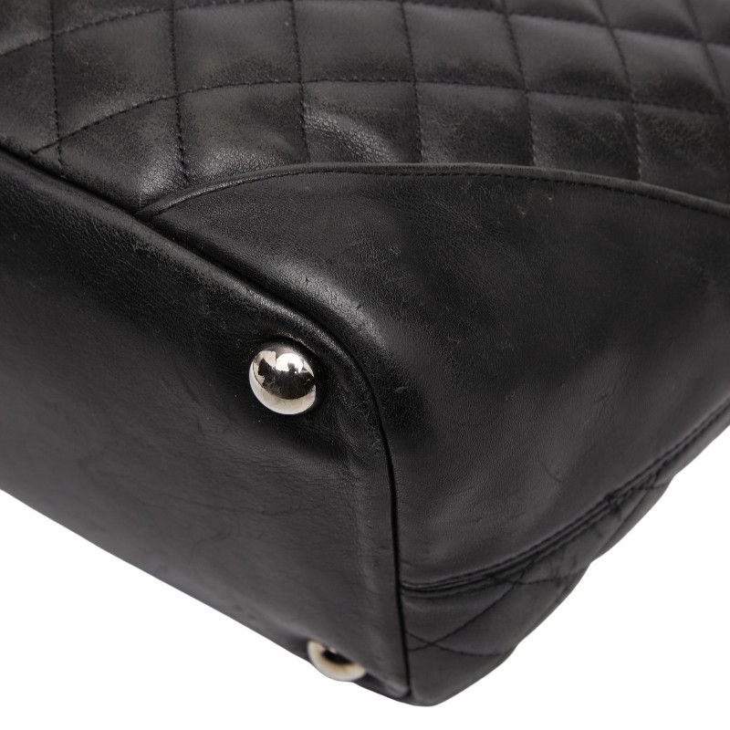 Chanel Cambon Line Coco Mark Large Black Lambskin Women's Chanel