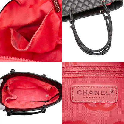 Chanel Cambon Line Coco Mark Large Black Lambskin Women's Chanel