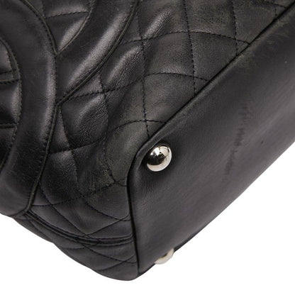 Chanel Cambon Line Coco Mark Large Black Lambskin Women's Chanel