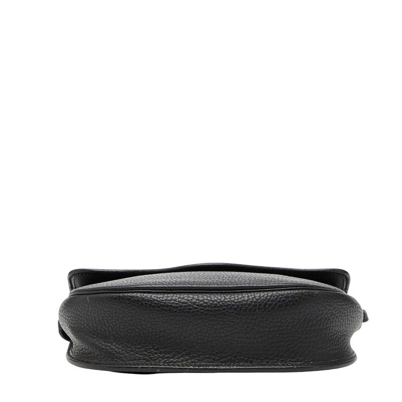 Dior CD Logo Crossbody Shoulder Bag Black Leather Women's Dior