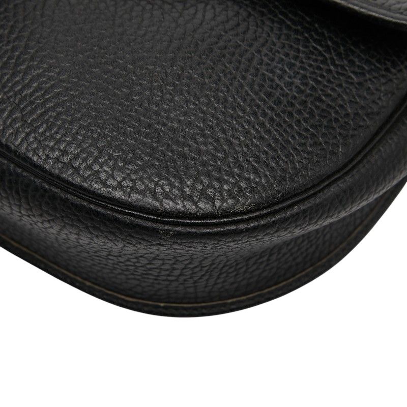 Dior CD Logo Crossbody Shoulder Bag Black Leather Women's Dior