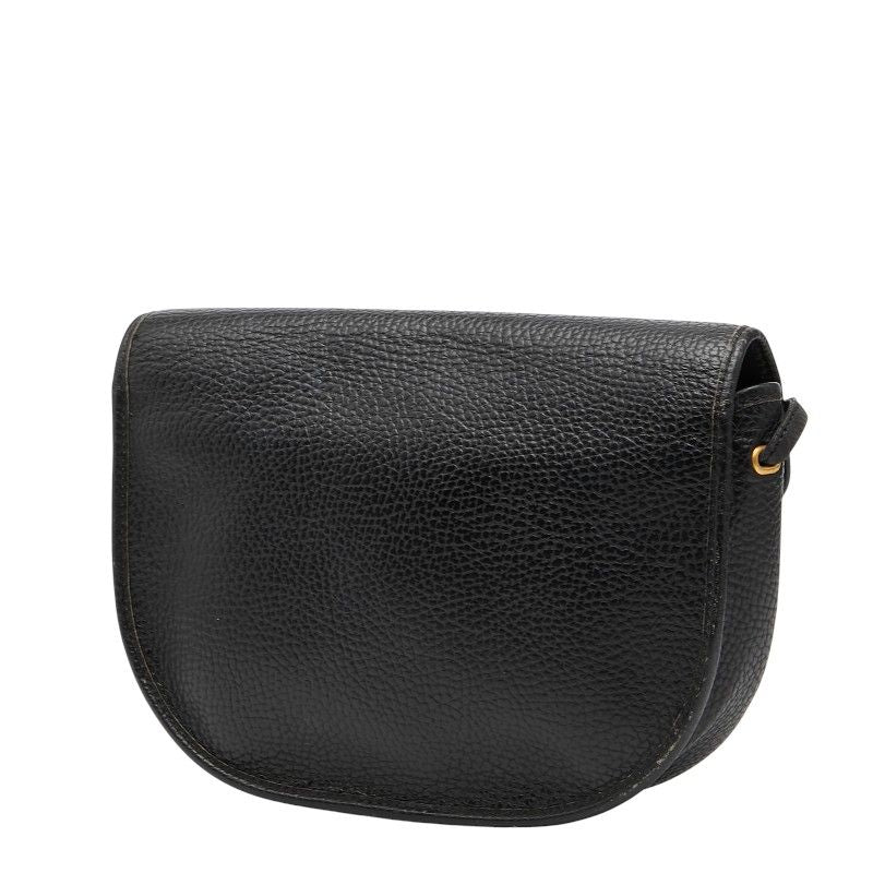 Dior CD Logo Crossbody Shoulder Bag Black Leather Women's Dior