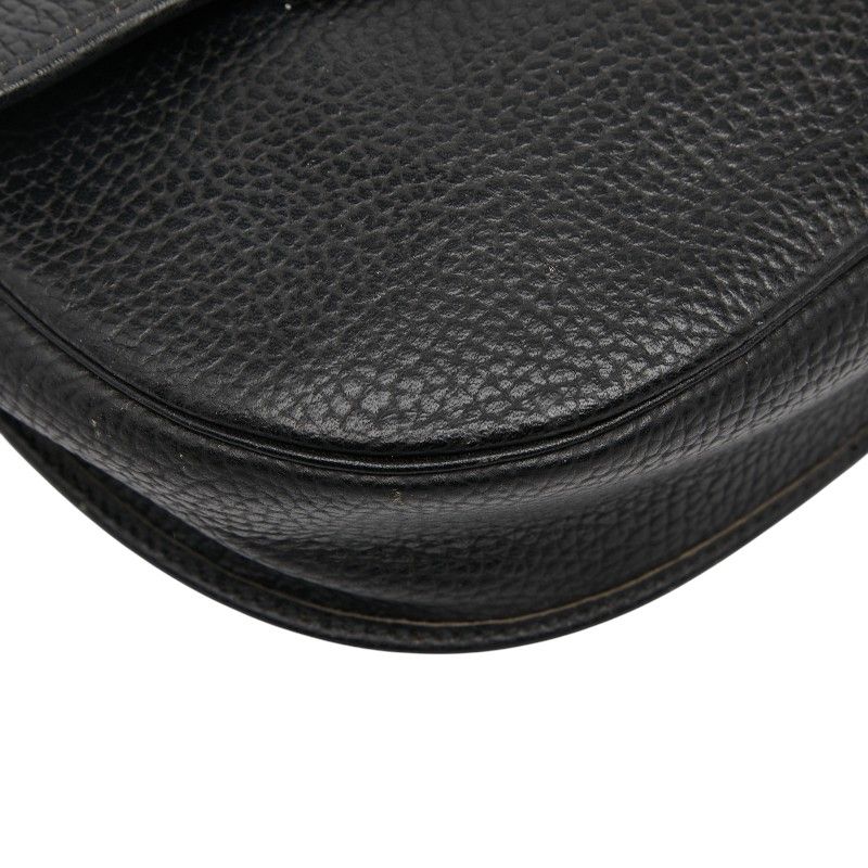 Dior CD Logo Crossbody Shoulder Bag Black Leather Women's Dior