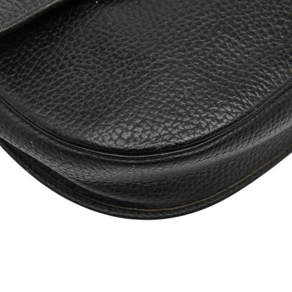 Dior CD Logo Crossbody Shoulder Bag Black Leather Women's Dior