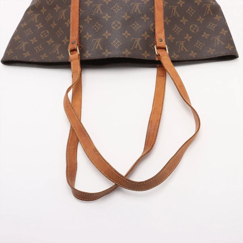 Louis Vuitton Monogram Sac Shopping M51108 Leather Tote Bag Shoulder A4 Men