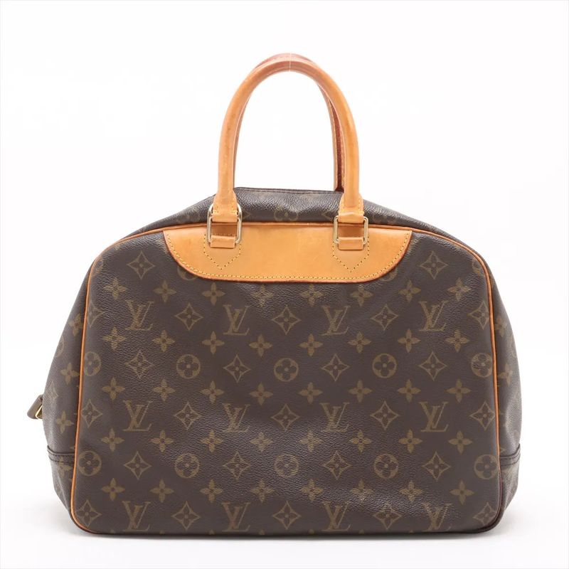 Louis Vuitton Monogram Deauville M47270 Leather Handbag Tote Genuine Leather