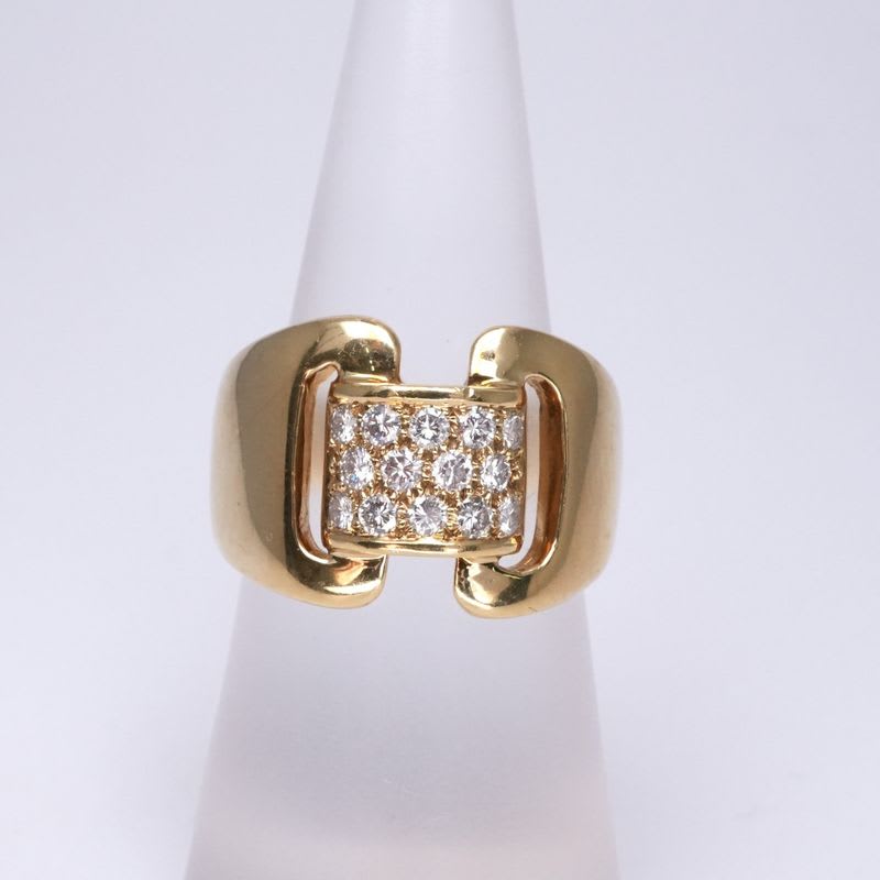 Hermes Ring 750 Gold Antique Diamond Jewelry
