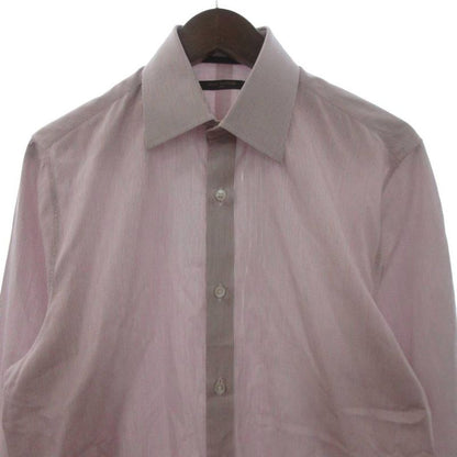 Louis Vuitton Business Shirt Long Sleeve Pinstripe Cotton Pink 38 15 AA SK