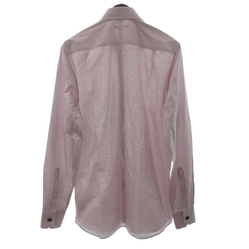 Louis Vuitton Business Shirt Long Sleeve Pinstripe Cotton Pink 38 15 AA SK