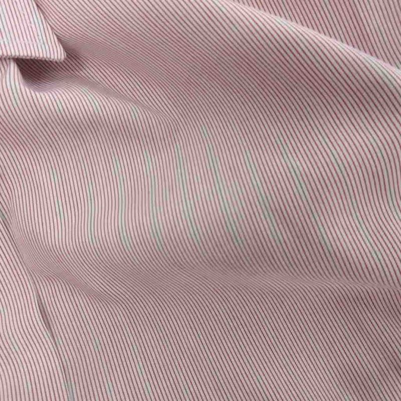 Louis Vuitton Business Shirt Long Sleeve Pinstripe Cotton Pink 38 15 AA SK