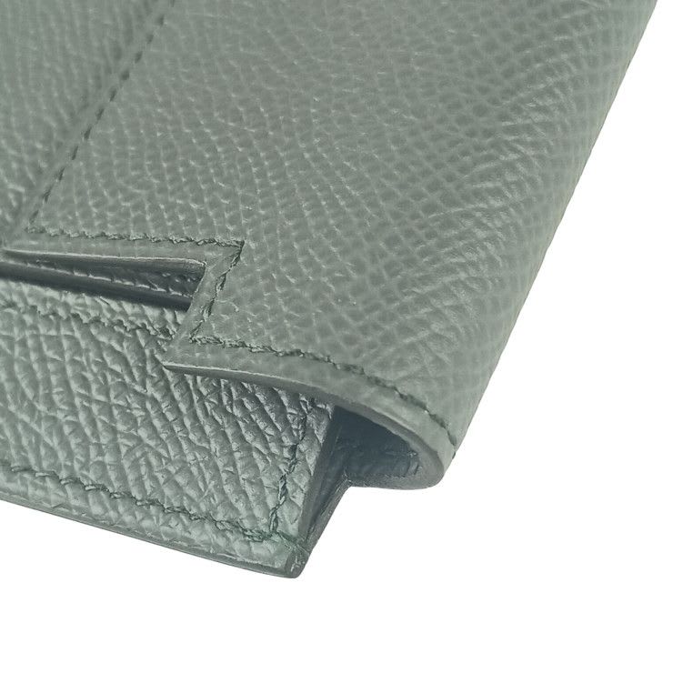 Hermes Coin Case Kelly Pocket Compact ck VERT Amande Epson Unisex