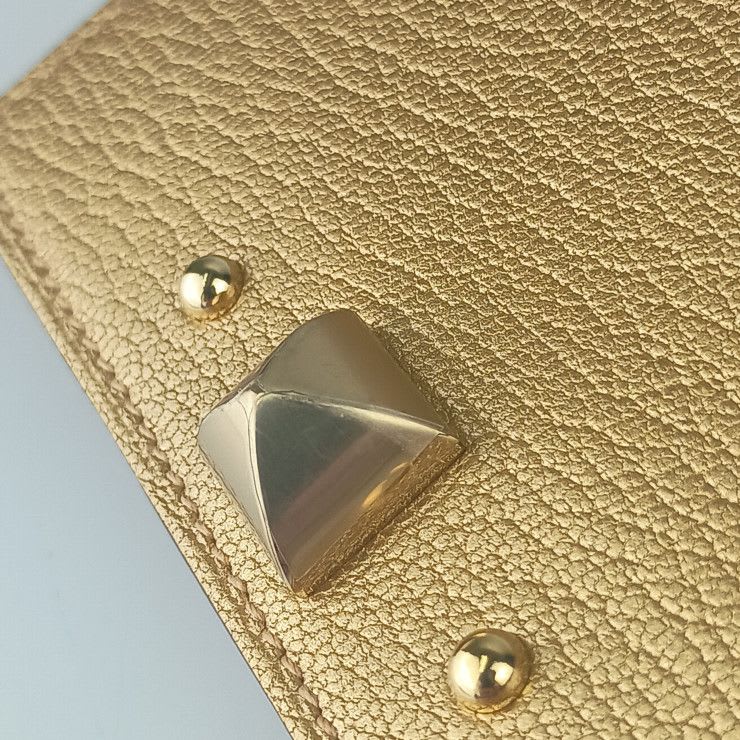 Hermes Card Case Business Holder Medor cp DORE Gold Siamese Light