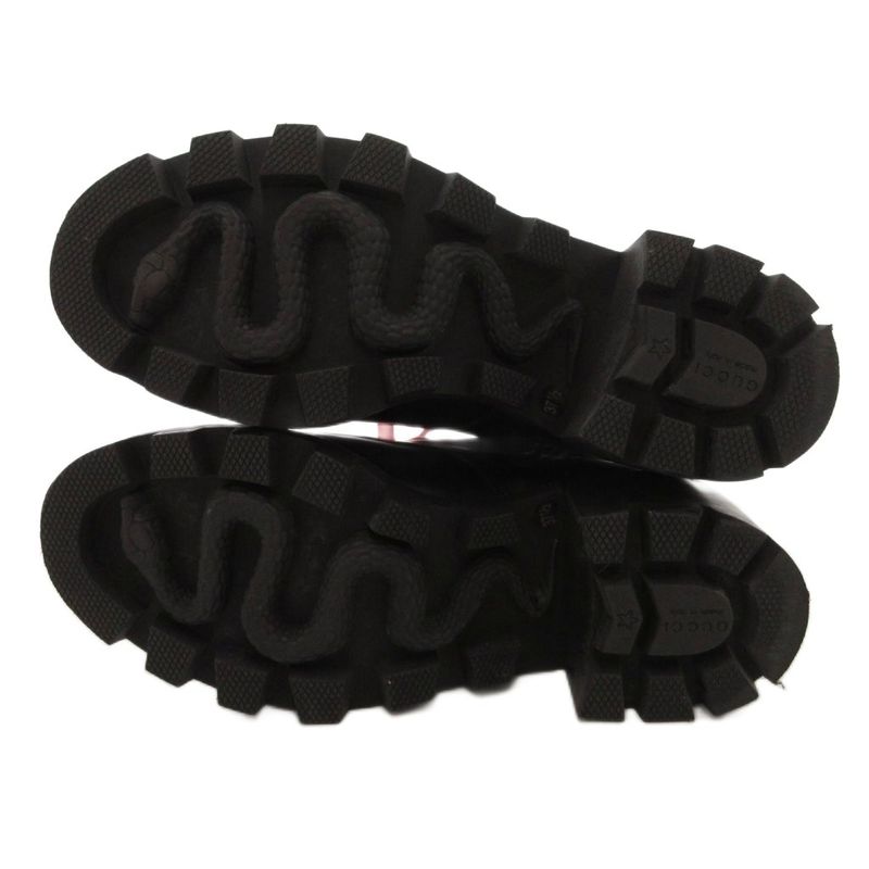 Gucci Sherry Line Long Boots Lace Up Leather 583338 37.5 Black JS • GY62