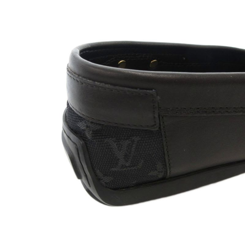 Louis Vuitton With Belt Strap Monogram Driving Shoes Loafers Leather Canvas