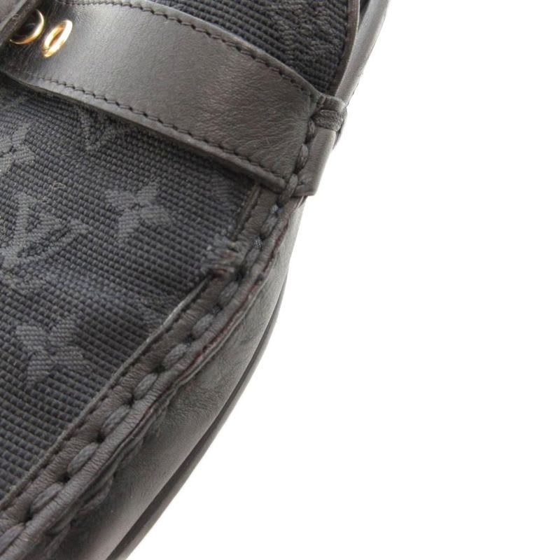 Louis Vuitton With Belt Strap Monogram Driving Shoes Loafers Leather Canvas