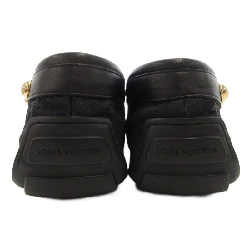 Louis Vuitton With Belt Strap Monogram Driving Shoes Loafers Leather Canvas