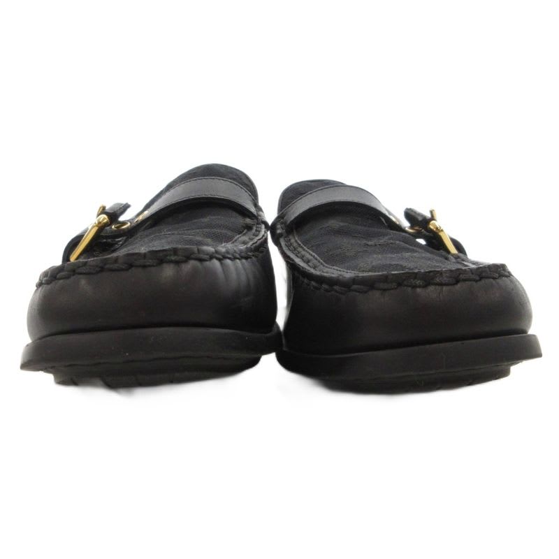 Louis Vuitton With Belt Strap Monogram Driving Shoes Loafers Leather Canvas