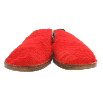Celine Haraco Wood Sole Slip-on Shoes 37.5 Red Js Gy62