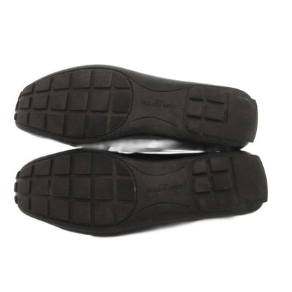 Louis Vuitton Driving Shoes Loafers Monogram Canvas 36 Black Brown JS GY62