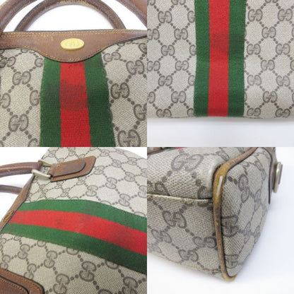 Gucci Old Sherry Line GG Plus Mini Boston Bag Handbag Interlocking Logo Plate